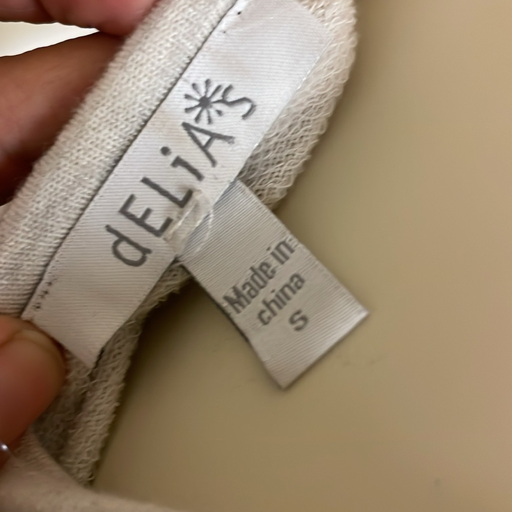 dELiA*s Cream Textured Dress Size Small - Picture 3 of 5